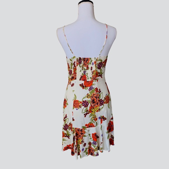 FREE PEOPLE HAPPY HEART FLORAL RUCHED MINI DRESS - Picture 7 of 16